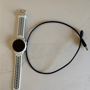 White Sport Smartwatch with Breathable Perforated Band